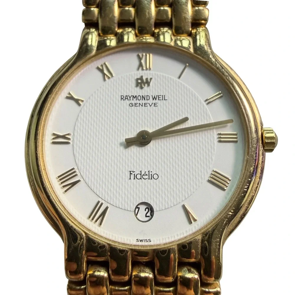Raymond Weil Geneve Fidelio 4802 18K Gold Electroplated Swiss Watch Untested
